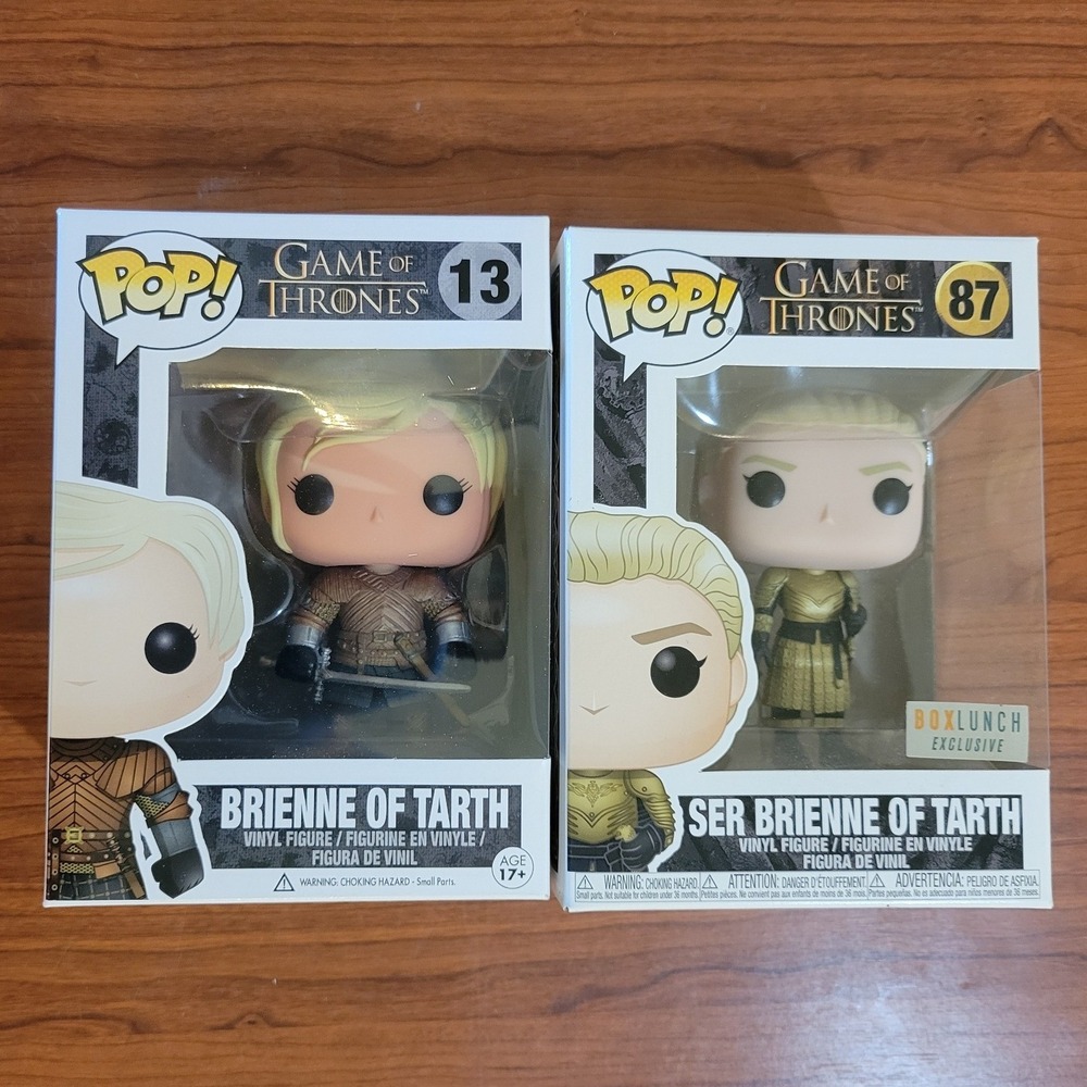 Funko Pop Game of Thrones Brienne of Tarth 13 and Ser Brienne 87 BoxLunch Lot